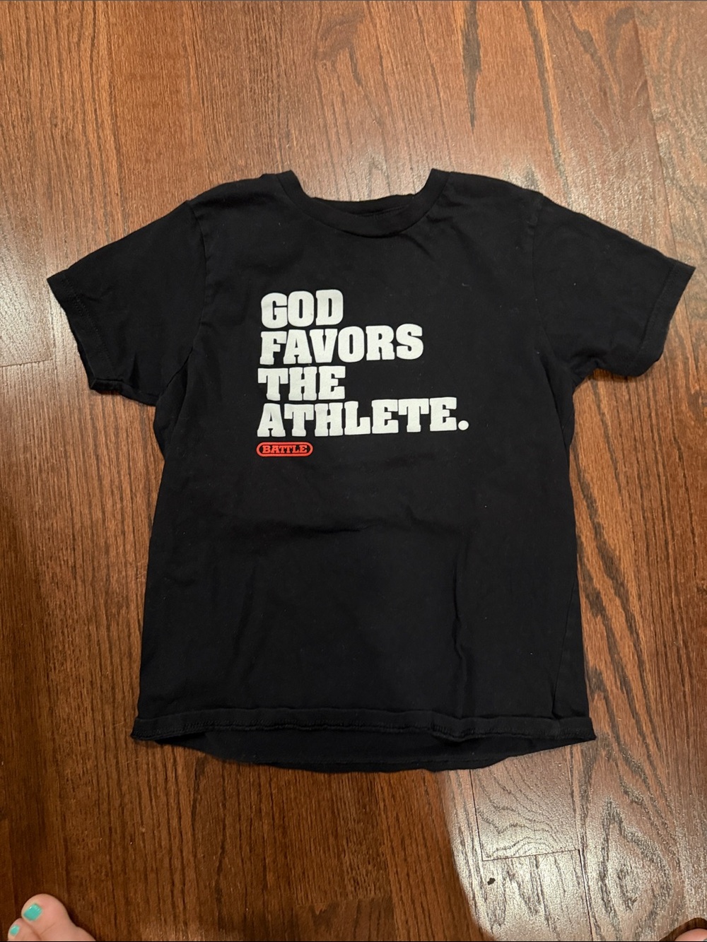 Battle Kids Black 'God Favors The Athlete' Graphic Tee